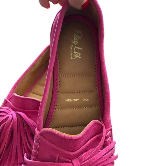 FLAG LTD Pink Fringe Loafers SIZE 7.5 - Picture 5 of 14